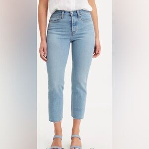 Levi's High-Rise Straight Crop Jeans in Light Blue